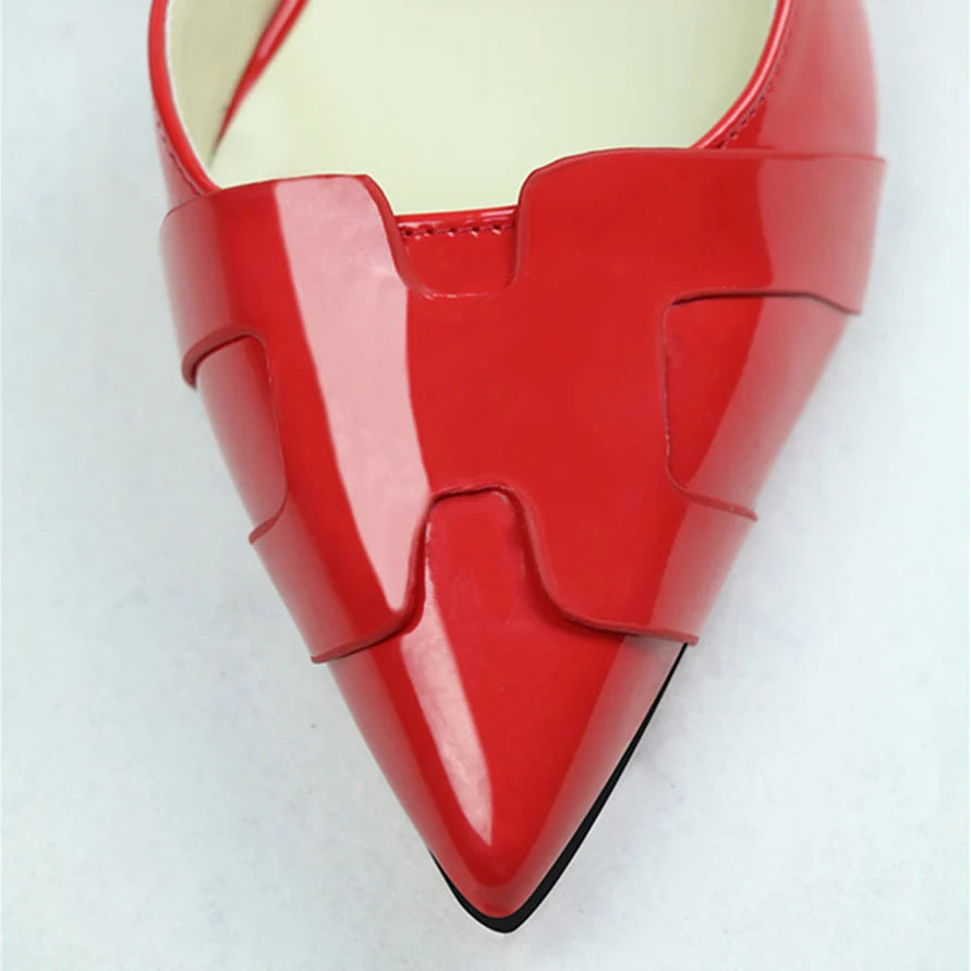 2025 New Fashion heels Patent Leather Cut-Out Heels Slimming Fashion Pumps in 8 Colors