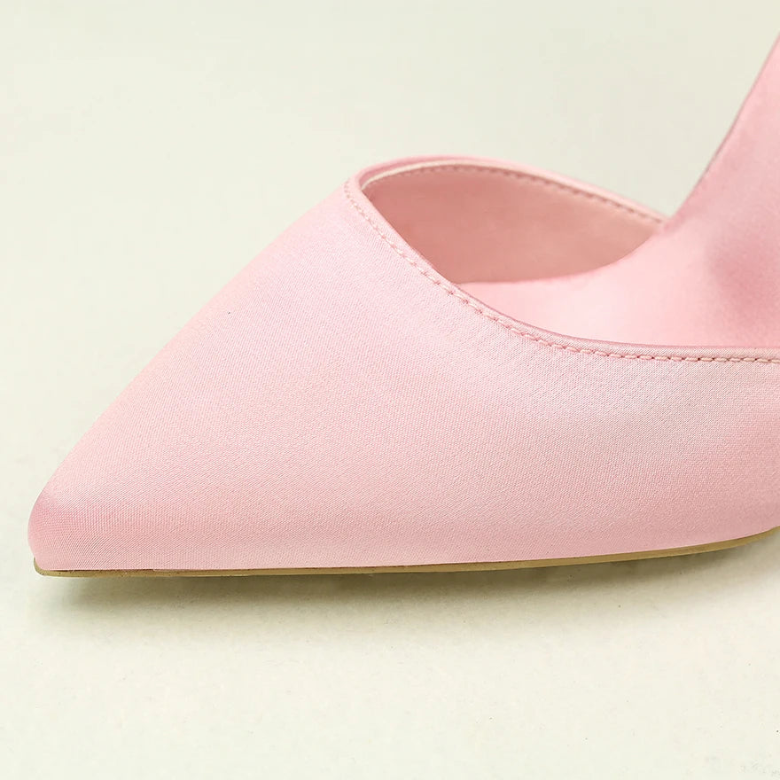 2025 Korean Silk High Heels Elegant Hollow Sandals for Summer Office Ladies Shoes