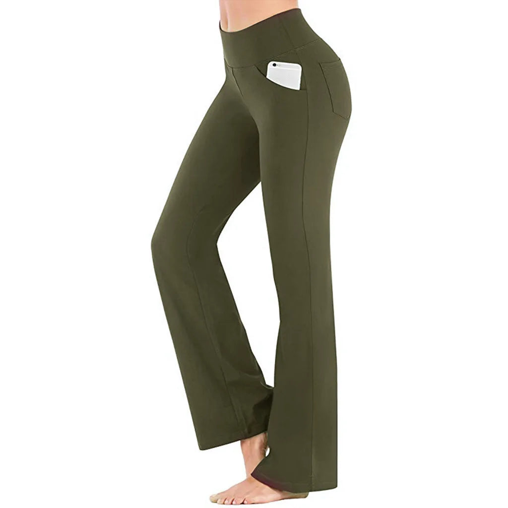 Women's Elegant High-Waist Palazzo Pants | Flared Wide-Leg Career Trousers for Office & Formal Wear"
