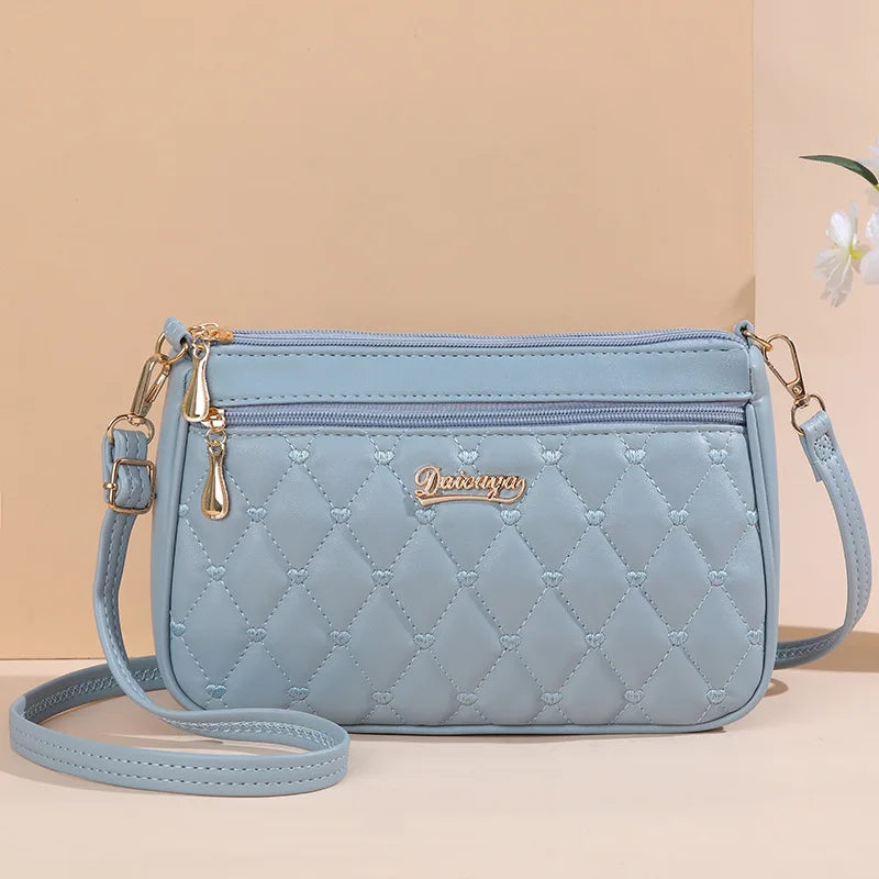 Stylish PU Leather Crossbody Bag Embroidered, Zippered & Spacious for Women handbags