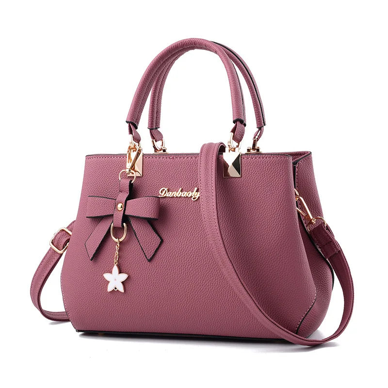 Stylish Ladies’ Crossbody elegant Shoulder Bag with Flower Accent office Ladies Totes Pure Handbag for female