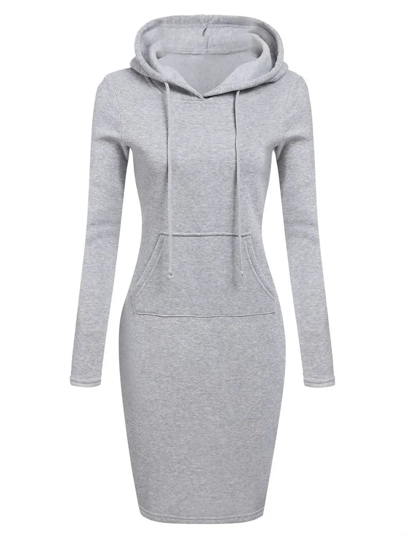 Cozy Autumn Elegance Women's Hooded Dresses & Stylish Sweatshirts for the Season