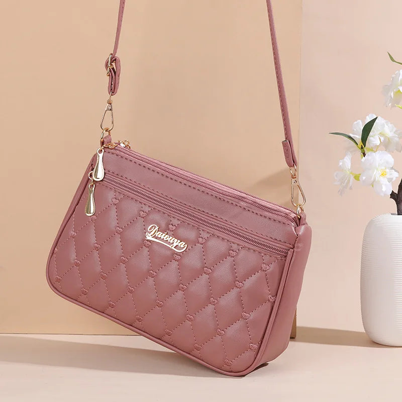 Stylish PU Leather Crossbody Bag Embroidered, Zippered & Spacious for Women handbags
