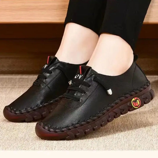 Women sneakers Shoes Loafers Lace Up Leather Flat New Spring Casual comfortable Mujer Zapatos Chaussure Femme