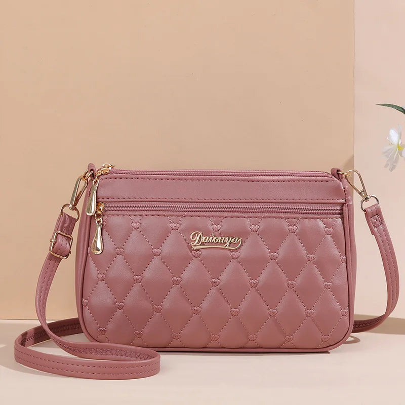 Stylish PU Leather Crossbody Bag Embroidered, Zippered & Spacious for Women handbags