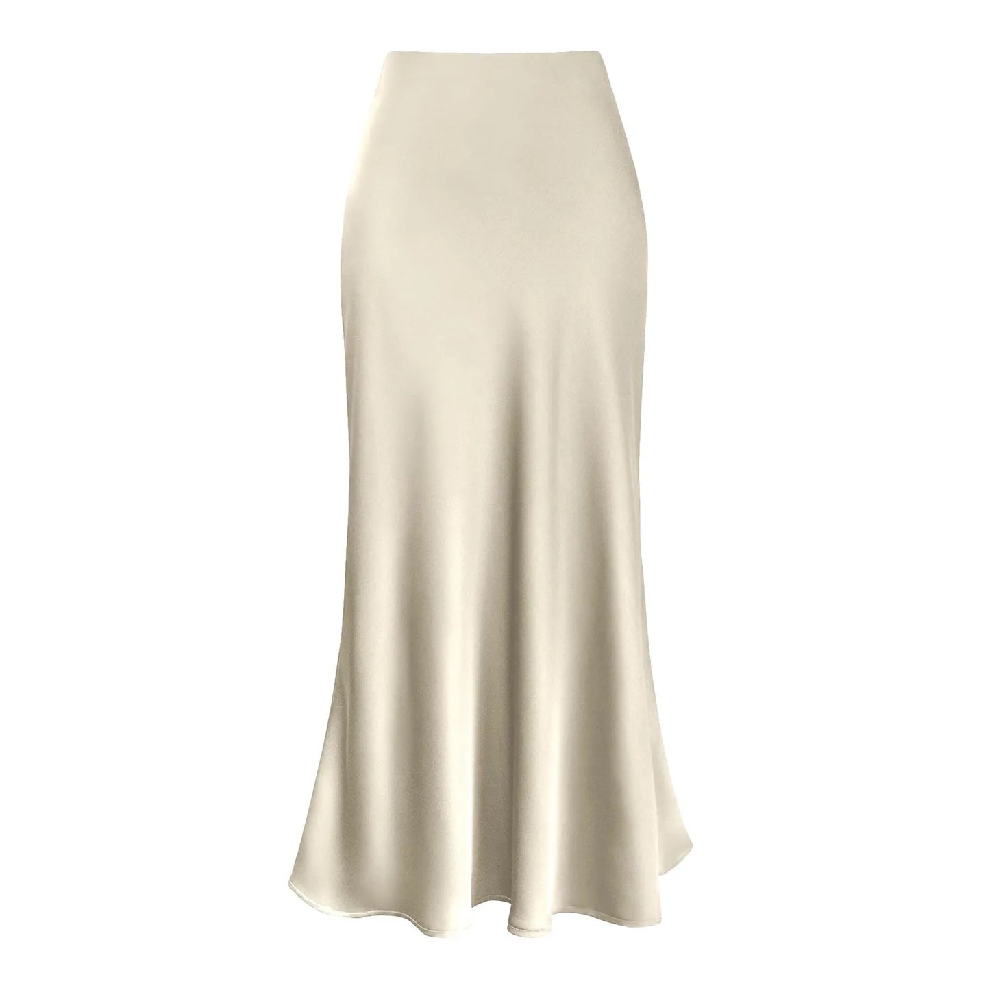 Korean-Inspired Fishtail Skirt – High-Waist Silk Satin Elegance for Women