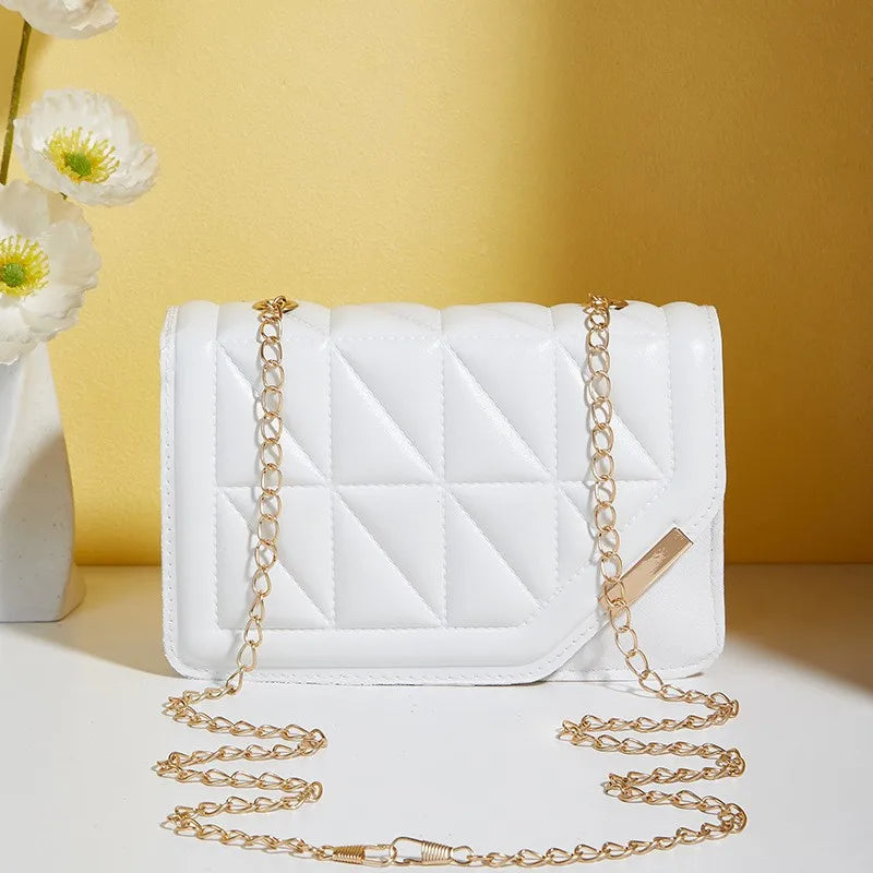 Elegant Quilted PU Leather Shoulder Bag , Black Luxury Crossbody for Women handbags