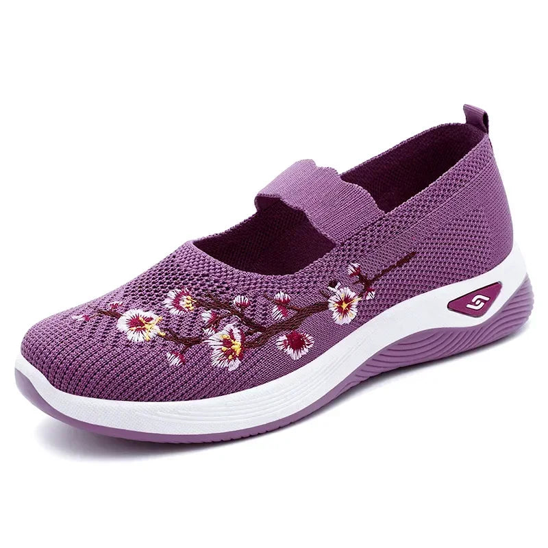 Shoeswomen's Sports Shoescasual Flat Bottom Hiking Shoesembroidered Mother's Shoes