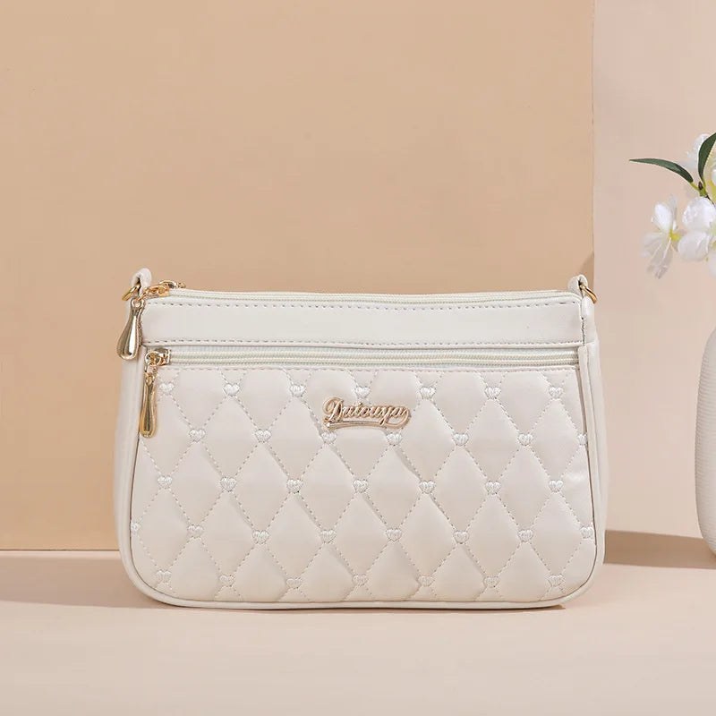 Stylish PU Leather Crossbody Bag Embroidered, Zippered & Spacious for Women handbags