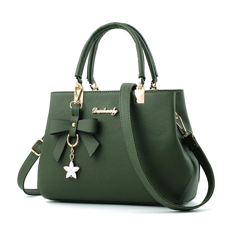 Stylish Ladies’ Crossbody elegant Shoulder Bag with Flower Accent office Ladies Totes Pure Handbag for female