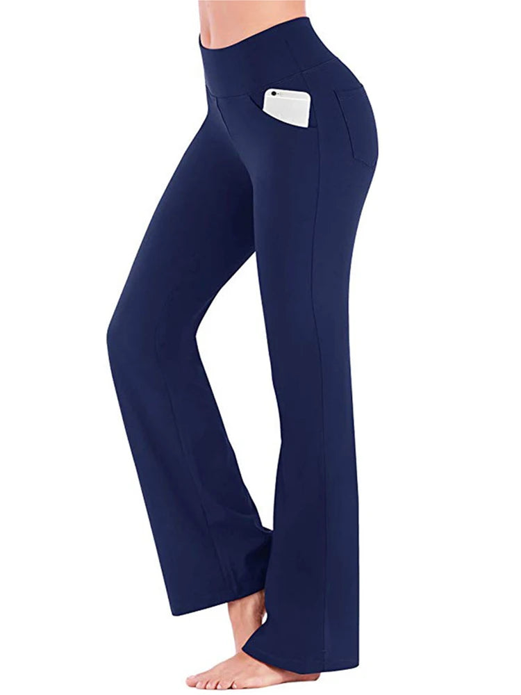 Women's Elegant High-Waist Palazzo Pants | Flared Wide-Leg Career Trousers for Office & Formal Wear"