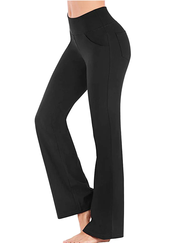 Women's Elegant High-Waist Palazzo Pants | Flared Wide-Leg Career Trousers for Office & Formal Wear"