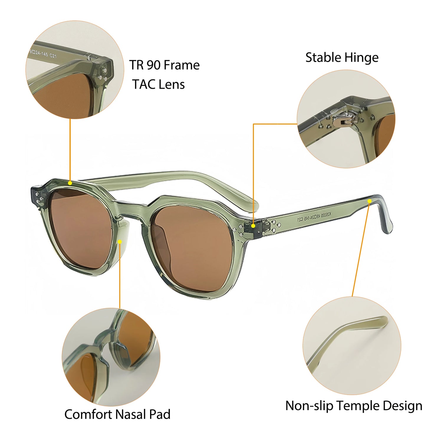 Retro Polarized Sunglasses for Men & Women – Ultralight TR90 Frame Polygon Design, High-Quality Travel & Outdoor Eyewear