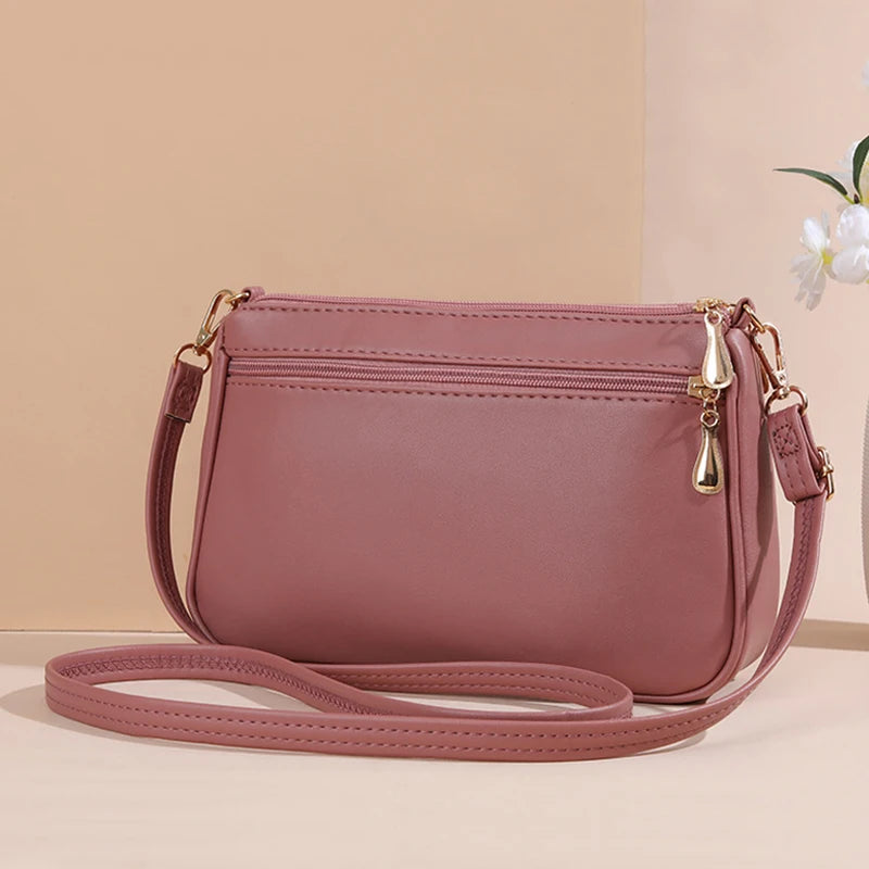Stylish PU Leather Crossbody Bag Embroidered, Zippered & Spacious for Women handbags