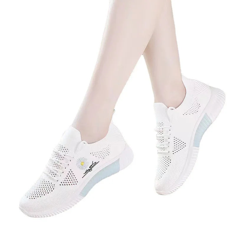 Women Stylish Breathable Sneakers Lightweight Mesh Casual Walking Shoes Sneakers Women Gym Vulcanized Shoes White Female Footwear