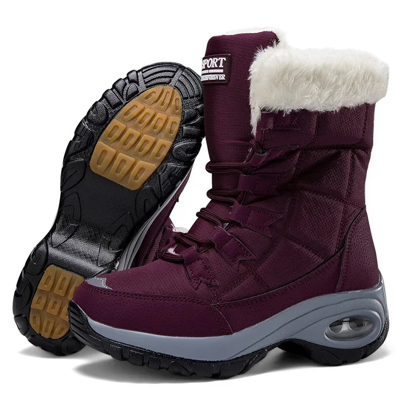 Classic Women’s Snow Boots – Handmade Winter Warm Platform Ankle Boots in Size 42, Perfect for Cold Weather