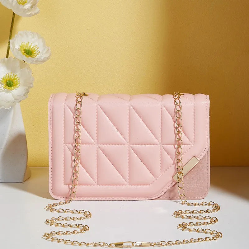 Elegant Quilted PU Leather Shoulder Bag , Black Luxury Crossbody for Women handbags