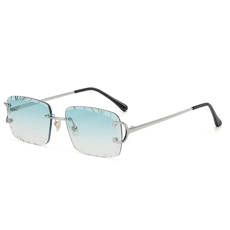 Travel in Style Frameless Retro Square Sunglasses – UV400 Shield for Women & Men