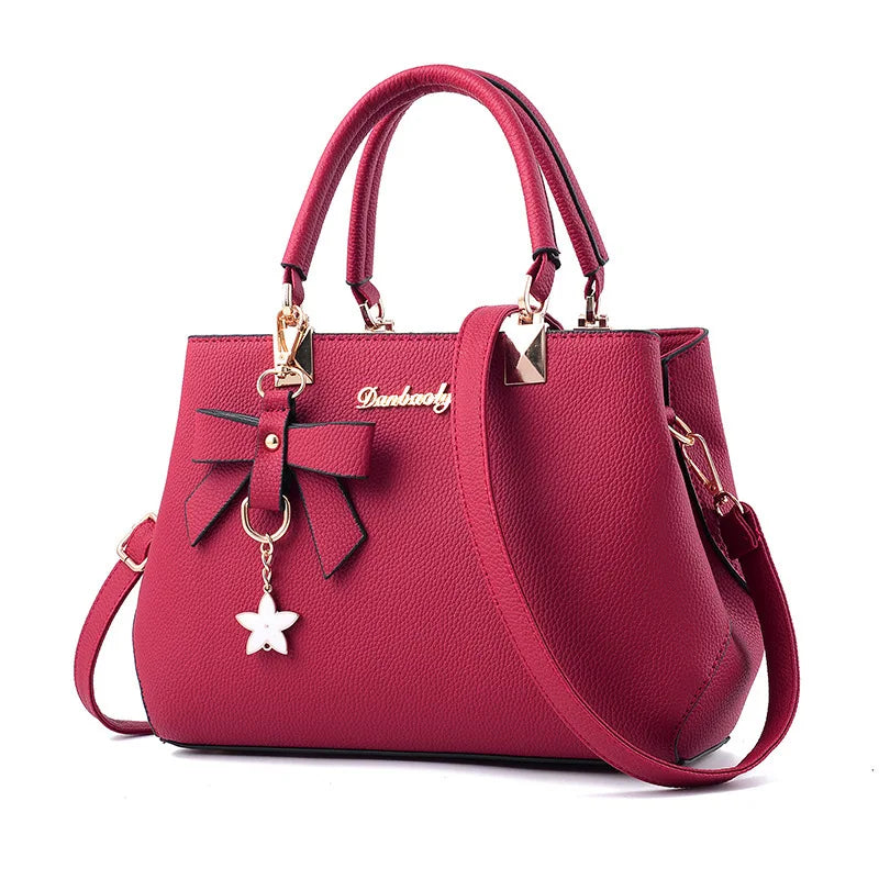 Stylish Ladies’ Crossbody elegant Shoulder Bag with Flower Accent office Ladies Totes Pure Handbag for female