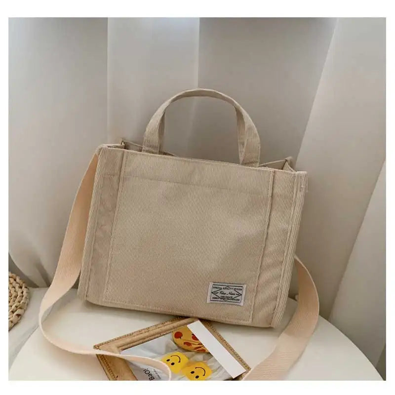 Chic Corduroy Crossbody Tote – Stylish Square Shoulder Bag for Women, Perfect for Travel & Everyday Use