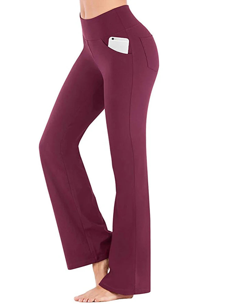 Women's Elegant High-Waist Palazzo Pants | Flared Wide-Leg Career Trousers for Office & Formal Wear"