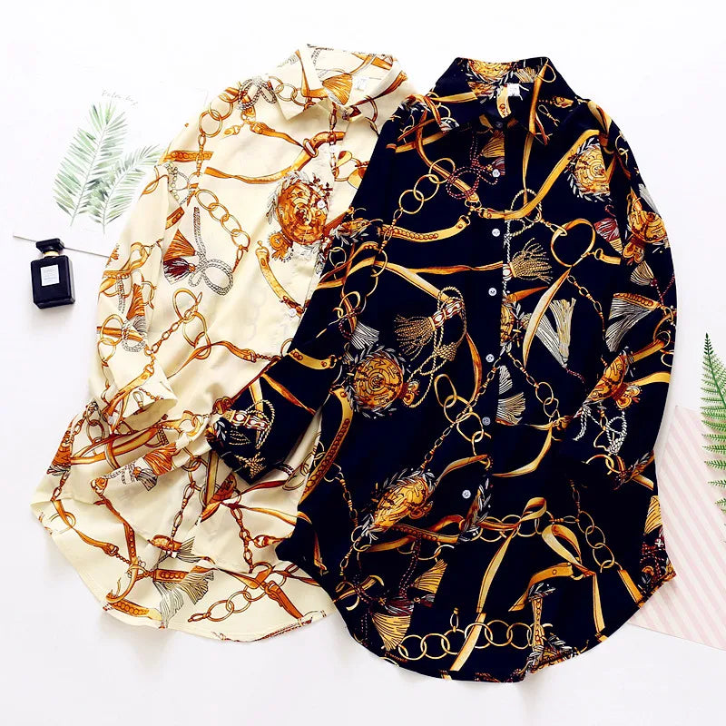 2025 Women's Vintage Button-Down Blouse | Sexy Loose-Fit Casual Shirt & Cardigan