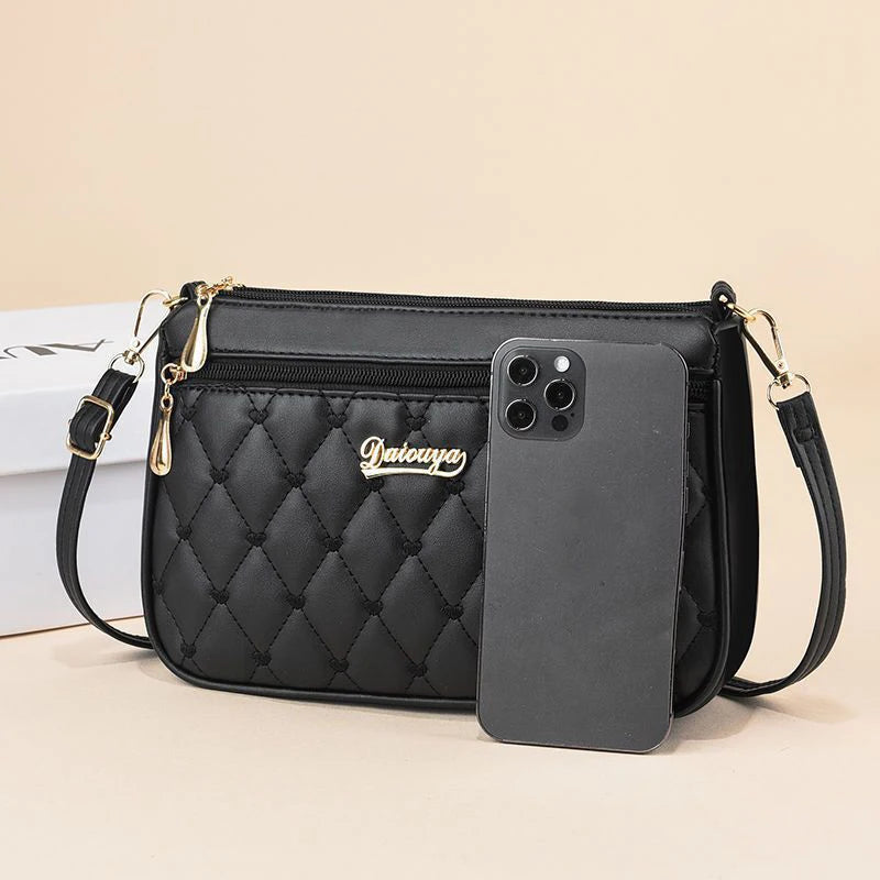 Stylish PU Leather Crossbody Bag Embroidered, Zippered & Spacious for Women handbags