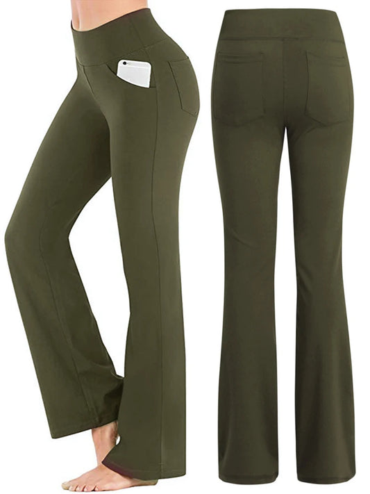 Women's Elegant High-Waist Palazzo Pants | Flared Wide-Leg Career Trousers for Office & Formal Wear"