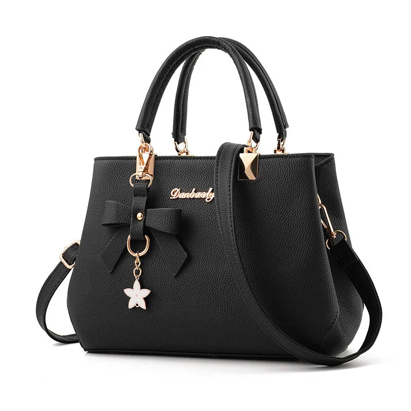 Stylish Ladies’ Crossbody elegant Shoulder Bag with Flower Accent office Ladies Totes Pure Handbag for female
