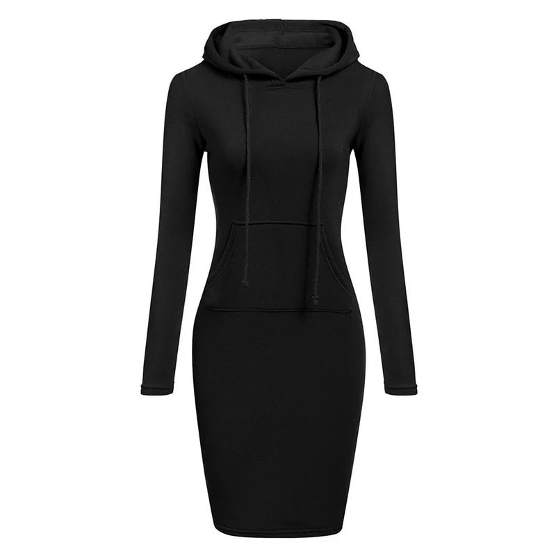 Cozy Autumn Elegance Women's Hooded Dresses & Stylish Sweatshirts for the Season