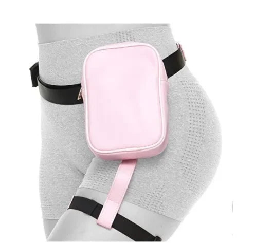 fashion Black Women Waist Leg Belt Leather Cool Girl Bag Fanny Pack for Outdoor Hiking Motorcycle