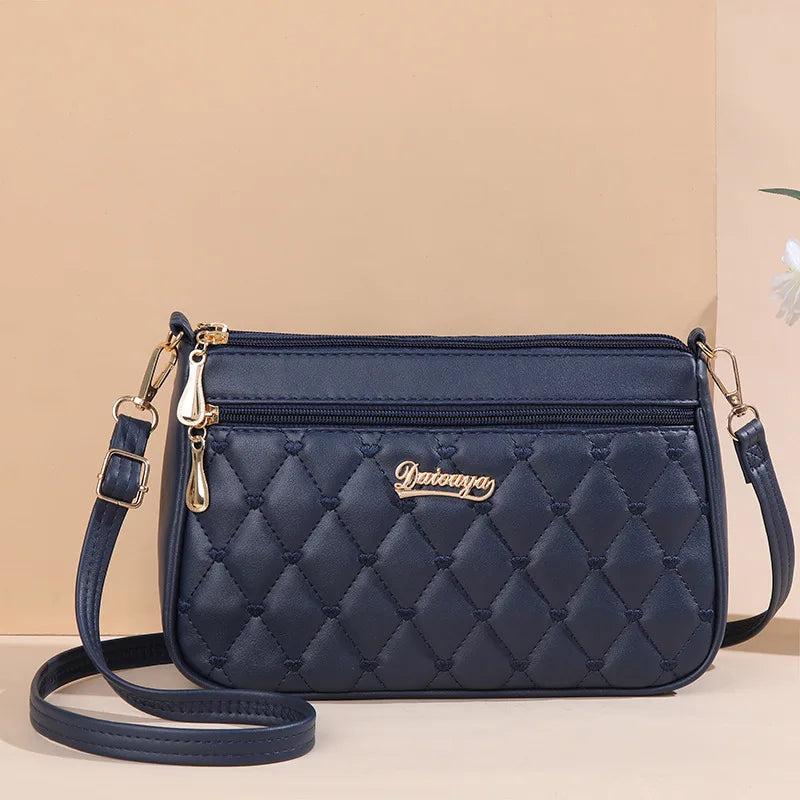 Stylish PU Leather Crossbody Bag Embroidered, Zippered & Spacious for Women handbags