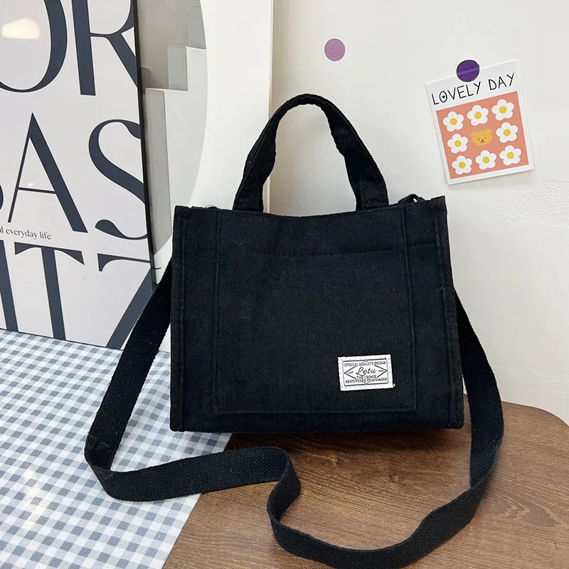 Chic Corduroy Crossbody Tote – Stylish Square Shoulder Bag for Women, Perfect for Travel & Everyday Use