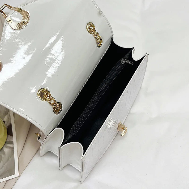 Crocodile Pattern PU Leather Crossbody Chic Chain Shoulder Bag for Women fashion for Daily Essentials