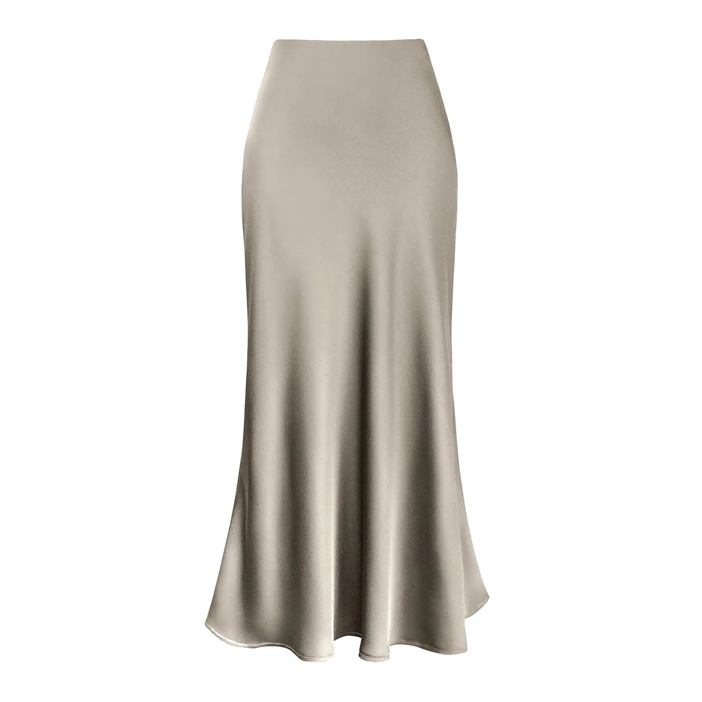 Korean-Inspired Fishtail Skirt – High-Waist Silk Satin Elegance for Women