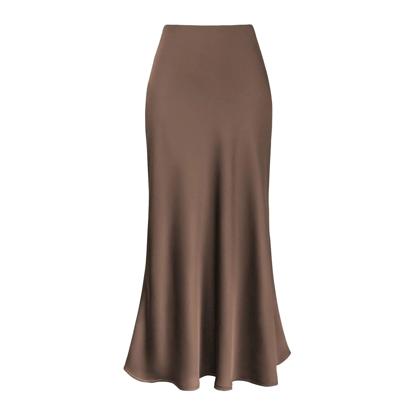 Korean-Inspired Fishtail Skirt – High-Waist Silk Satin Elegance for Women