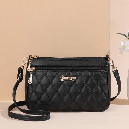 Stylish PU Leather Crossbody Bag Embroidered, Zippered & Spacious for Women handbags