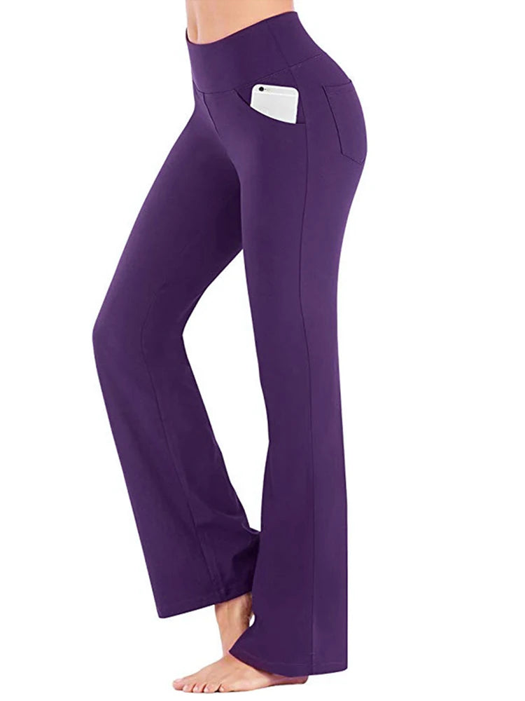 Women's Elegant High-Waist Palazzo Pants | Flared Wide-Leg Career Trousers for Office & Formal Wear"
