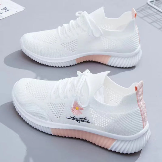 Women Stylish Breathable Sneakers Lightweight Mesh Casual Walking Shoes Sneakers Women Gym Vulcanized Shoes White Female Footwear